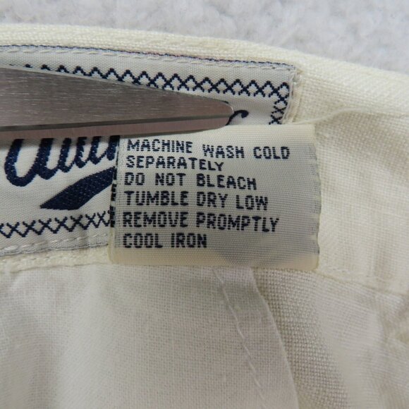 Authentic Sport Shorts Mens Size 36 Off White Linen Pleated Front Vintage New - Picture 7 of 10